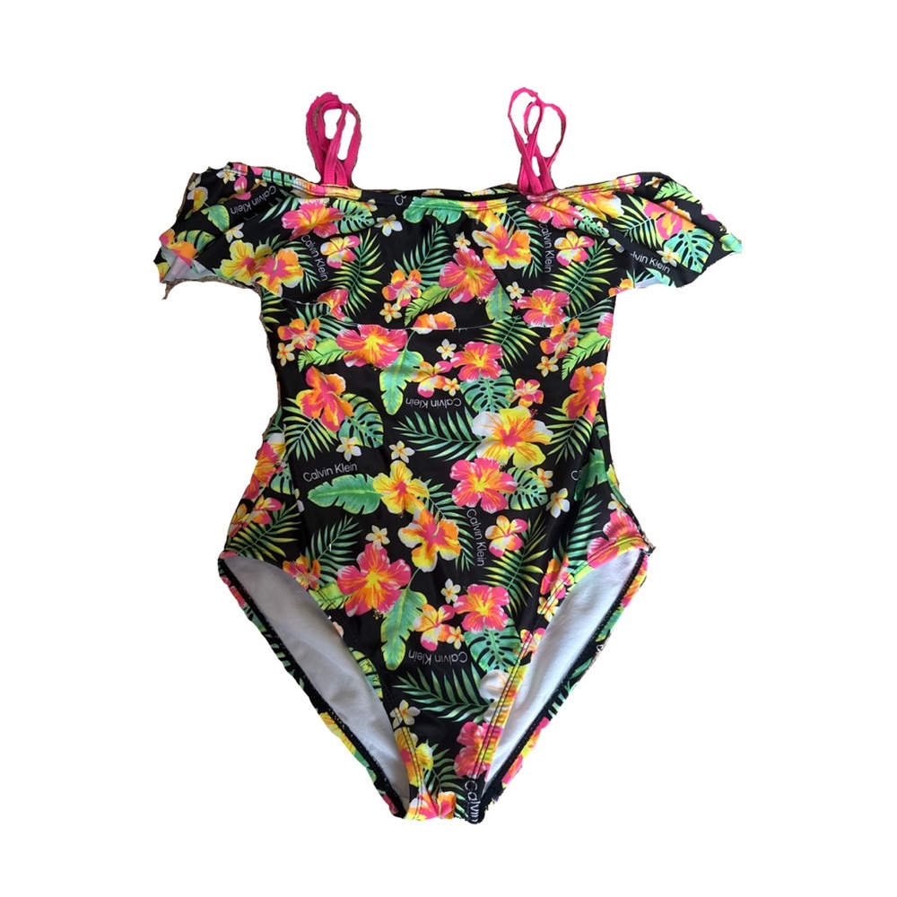 Calvin Klein Floral One Piece Bathing Suit